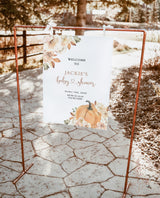 Fall Baby Shower Welcome Sign | Pampas Grass Baby Shower Welcome Poster 