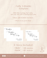 Wedding Direction Sign Template | Minimalist Wedding Direction Sign