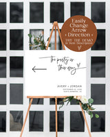 Wedding Direction Sign Template | Minimalist Wedding Direction Sign