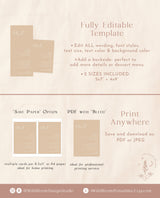 Boho Wedding Menu Template | Beige Wedding Menu