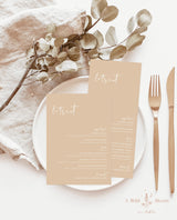 Boho Wedding Menu Template | Beige Wedding Menu