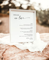 Minimalist Wedding Bar Menu Sign | Drunk In Love