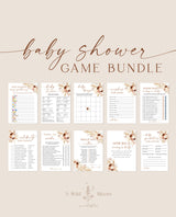 Bohemian Baby Shower Games | Boho Baby Shower Game Bundle | Pampas Grass Baby Shower Games | Bohemian Baby Shower Game | Fall Baby Shower A4