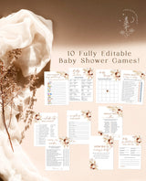 Bohemian Baby Shower Games | Boho Baby Shower Game Bundle | Pampas Grass Baby Shower Games | Bohemian Baby Shower Game | Fall Baby Shower A4