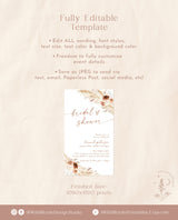 Digital Bridal Shower Evite | Bohemian Bridal Shower Invite | Pampas Grass Bridal Shower | Electronic Boho Bridal Shower Template | A4