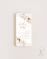 Digital Fall Baby Shower Invite | Boho Girl Baby Shower