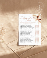 The Wedding Shoe Game | Fun Couple Game | Boho Bridal Shower Game | Pampas Grass Bridal Shower Game | Editable Template | A4