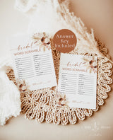 Bridal Word Scramble Game | Fall Boho Bridal Shower Game
