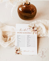 Bridal Word Scramble Game | Fall Boho Bridal Shower Game