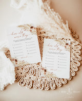 How Old Were The Parents-To-Be Game | Guess How Old Game | Boho Baby Shower Game | Pampas Grass Baby Shower | Bohemian Baby Shower | A4