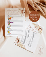 Bridal Shower Games Bundle | Boho Bridal Shower Games