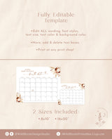 Boho Baby Due Date Calendar Game | Fall Baby Shower Game