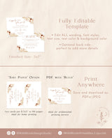 Happily Ever After Party Invite | Reception Party Invitation | Boho Wedding Elopement Announcement Card | Boho Reception Invite | A4