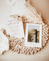 Photo Wedding Announcement | Photo Elopement Announcement | Nothing Fancy Just Love | Happily Ever After Party Invite | Boho Invite A4