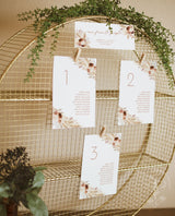 Pampas Grass Seating Chart Card Template | Editable Wedding Seat Cards