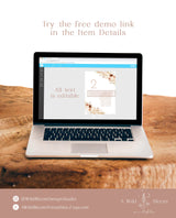 Pampas Grass Seating Chart Card Template | Editable Wedding Seat Cards