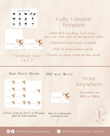 Boho Place Card Template | Wedding Place Cards | Desert Wedding Place Cards | Pampas Grass Wedding Place Card Template | A4