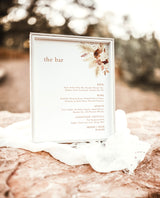 Bohemian Drink Menu Template | Pampas Grass Cocktail Menu