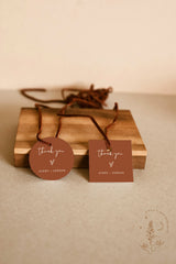 Terracotta Wedding Favor Tag Template | Burnt Orange Wedding Favor Tags