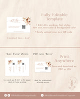 QR Code Details Card | Fall Boho Wedding Digital Details Card