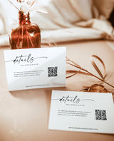 QR Code Details Card | Modern Wedding Details Card