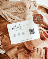 QR Code Details Card | Modern Wedding Details Card