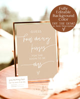 Boho Guess How Many Kisses For The Soon To Be Mrs | Blush Bridal Shower Game 