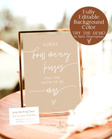 Boho Guess How Many Kisses For The Soon To Be Mrs | Blush Bridal Shower Game