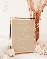 Take a Shot + Take Your Seat Sign | Take a Drink Seating Sign