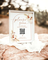 Wedding Program QR Code Sign | Boho Wedding QR Code