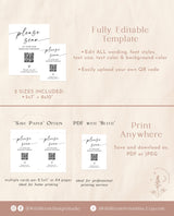 Wedding Program QR Code Sign | Minimalist Wedding QR Code