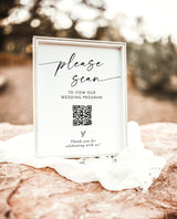 Wedding Program QR Code Sign | Minimalist Wedding QR Code