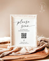 Wedding Program QR Code Sign | Minimalist Wedding QR Code