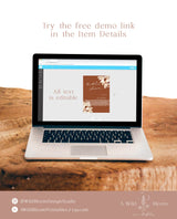 Boho Bridal Shower Invitation | Fall Bridal Shower Invite | Pampas Grass Bridal Shower | Terracotta Bridal Shower | Editable Template A4