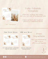 Pampas Grass Baby Shower Invite | Boho Girl Baby Shower | Hello Baby | Fall Boho Baby Shower Invite Template | Minimalist Baby Shower | A4