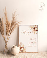 Boho Wedding Welcome Sign Template | Terracotta Wedding Welcome Poster | Wedding Welcome Sign | Desert Wedding Sign | A4
