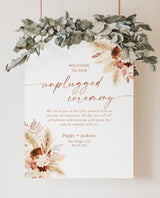 Boho Unplugged Wedding Sign | Pampas Grass Wedding