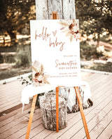 Boho Baby Shower Welcome Sign | Pampas Grass Baby Shower Welcome Poster