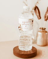 Boho Water Bottle Label | Pampas Grass Water Bottle Label