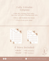 Pampas Grass Seating Chart | Terracotta Wedding Seat Chart