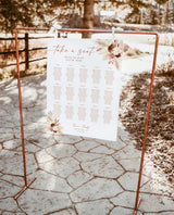 Pampas Grass Seating Chart | Terracotta Wedding Seat Chart
