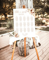 Pampas Grass Seating Chart | Terracotta Wedding Seat Chart