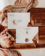 Fall Wedding Envelope Address Template | Pampas Grass Wedding Envelopes