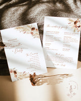 Pampas Grass Wedding Program | Desert Wedding Program