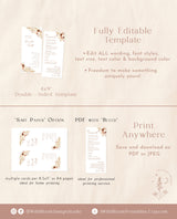Pampas Grass Wedding Program | Desert Wedding Program