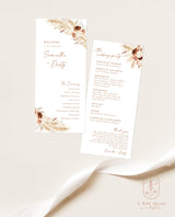 Pampas Grass Wedding Program | Desert Wedding Program