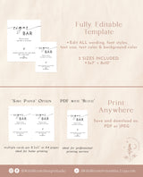 Minimalist Cigar Bar Sign | Modern Wedding Cigar Sign Template