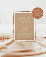 Minimalist Wedding Photo Sign | Capture the Love Sign