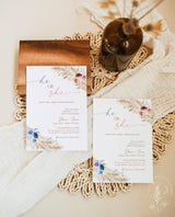 Pampas Grass Gender Reveal Invitation | He or She | Gender Neutral Shower Invite | Boho Baby Shower | Baby Shower Editable Template A4