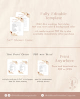 The Price is Right Baby Shower Game | Boho Baby Shower Game | Pampas Grass Shower Game | Bohemian Baby Shower Game | Editable Template | A4